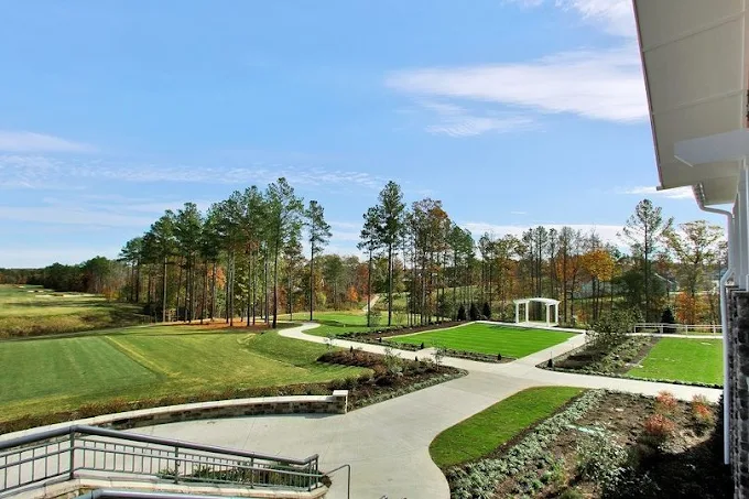 Aerial view of championship golf course
